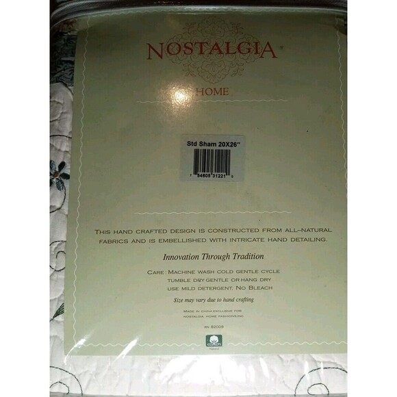 Nostalgia Std Sham 20"X26" Hand Crafted - Picture 4 of 4